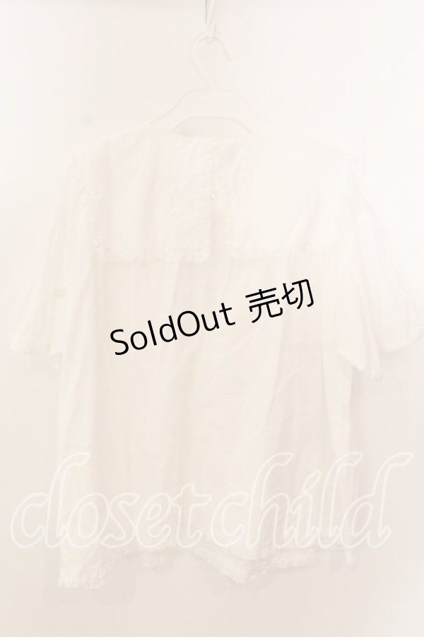 画像2: PINK HOUSE / スクエアカラーローンブラウス  シロ O-25-12-17-064-LO-BL-IG-OS (2)