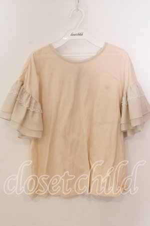 画像: Maison de minette / frill sleeve cutsew（フリルスリーブカットソー）  アイボリー O-25-12-17-065-LO-TO-IG-OS