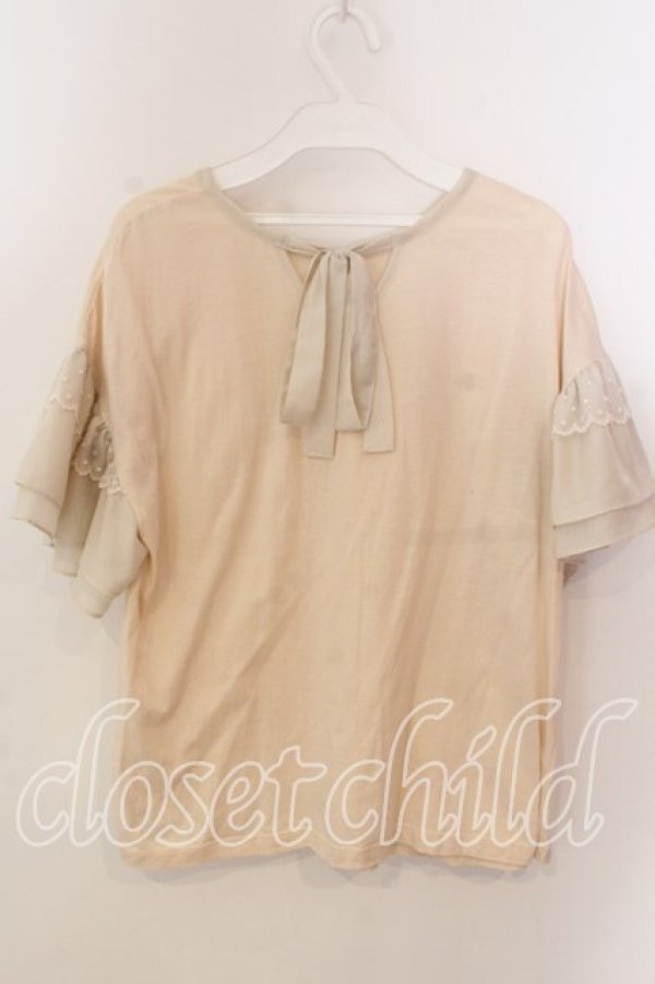 画像2: Maison de minette / frill sleeve cutsew（フリルスリーブカットソー）  アイボリー O-25-12-17-065-LO-TO-IG-OS (2)