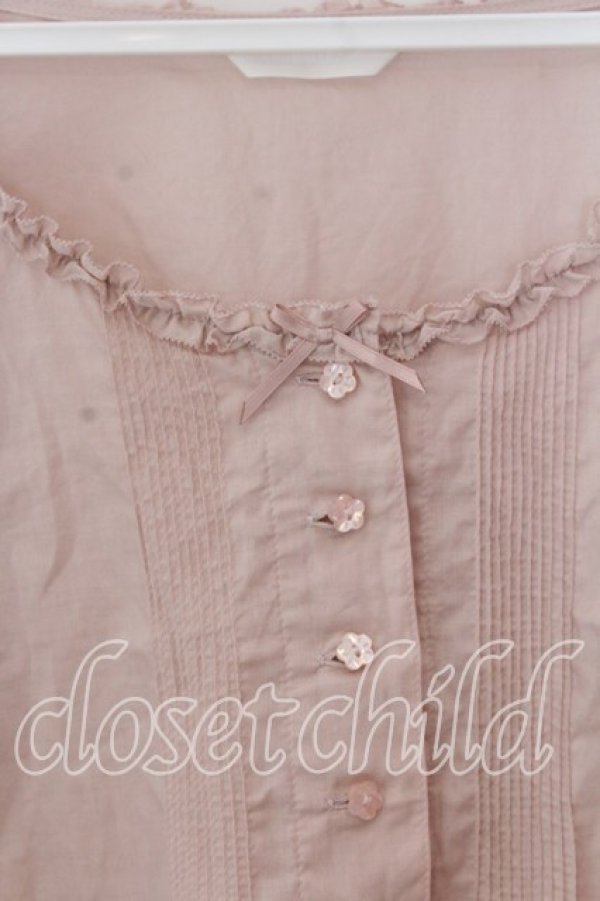 画像2: PINK HOUSE / ローンノーカラーブラウス  ピンク O-25-12-17-066-LO-BL-IG-OS (2)