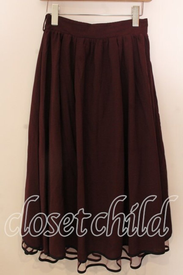 画像1: axes femme POETIQUE / パイピングバックフリルスカート  ワイン O-25-12-17-070-AX-SK-IG-OS (1)