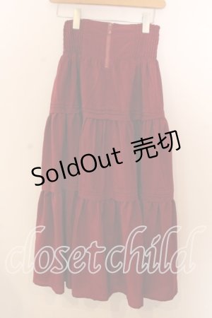 画像: axes femme POETIQUE / ハイウエストティアードスカート  アカ O-25-12-17-074-AX-SK-IG-OS