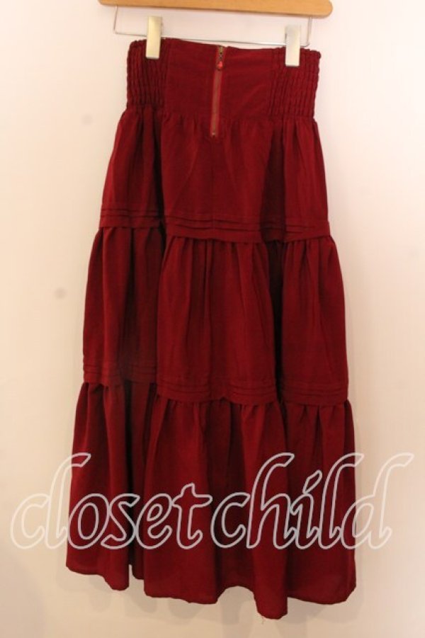 画像1: axes femme POETIQUE / ハイウエストティアードスカート  アカ O-25-12-17-074-AX-SK-IG-OS (1)