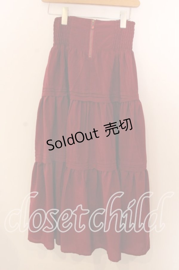 画像1: axes femme POETIQUE / ハイウエストティアードスカート  アカ O-25-12-17-074-AX-SK-IG-OS (1)