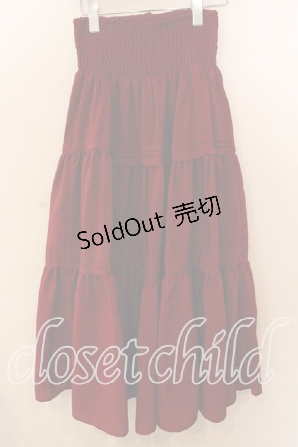 画像4: axes femme POETIQUE / ハイウエストティアードスカート  アカ O-25-12-17-074-AX-SK-IG-OS (4)