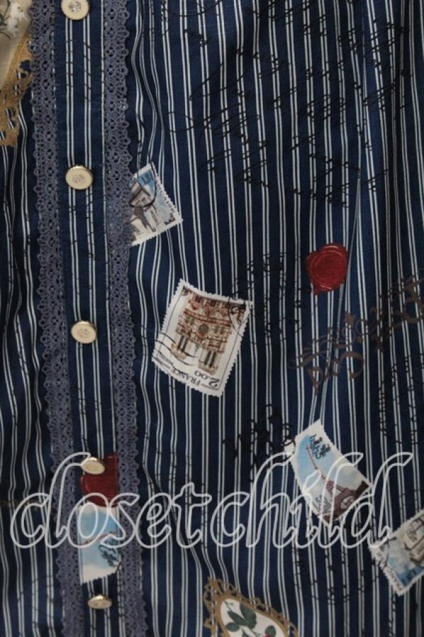 画像2: axes femme / ボン・ヴォヤージュ柄スカート  ブルー O-25-12-17-076-AX-SK-IG-OS (2)