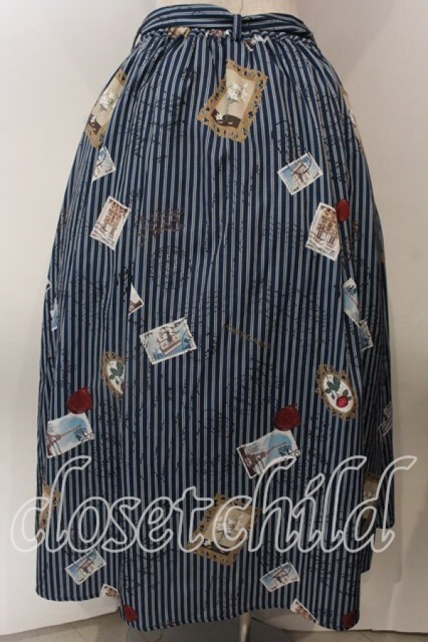 画像3: axes femme / ボン・ヴォヤージュ柄スカート  ブルー O-25-12-17-076-AX-SK-IG-OS (3)