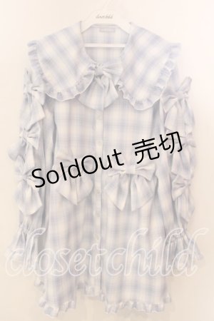 画像: axes femme POETIQUE / メニーメニーリボンワンピース  ブルー O-25-12-17-077-AX-OP-IG-OS