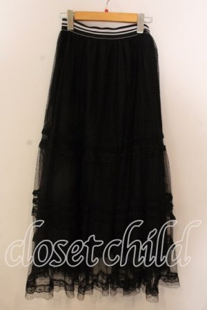 画像: axes femme POETIQUE / ラインレースチュールスカート  クロ O-25-12-17-079-AX-SK-IG-OS