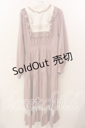 画像: axes femme POETIQUE / ブロッキングブーケ刺繍ワンピース  ピンク O-25-12-17-085-AX-OP-IG-OS