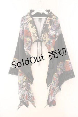 画像: Qutie Frash / 2025プレミアムセット【華龍】着物カーデ  ブラック×マルチ O-25-12-17-009-QU-SK-IG-OS