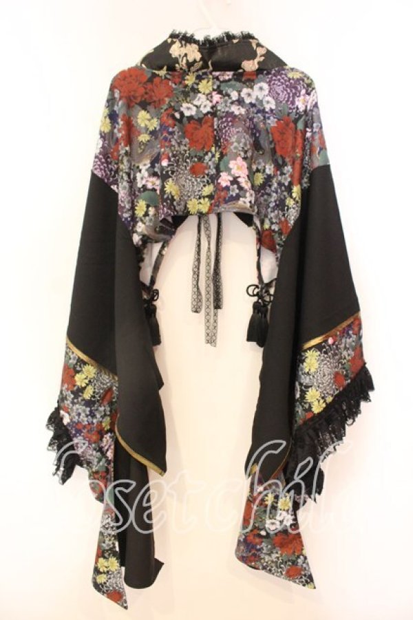 画像5: Qutie Frash / 2025プレミアムセット【華龍】着物カーデ  ブラック×マルチ O-25-12-17-009-QU-SK-IG-OS (5)