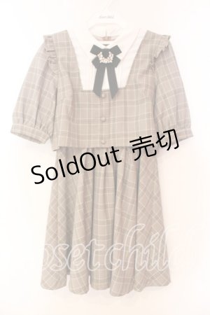 画像: Rojita / 配色チェックカラーワンピース  ブラウン O-25-12-17-002-LO-OP-IG-OS