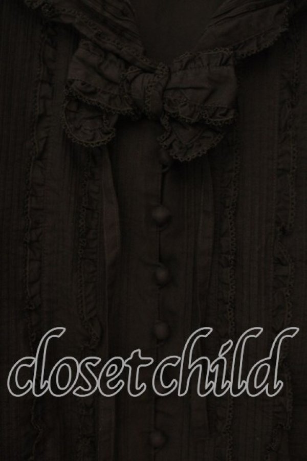 画像2: KETTY / タックフリルフードブラウス  クロ O-25-12-17-014-EL-BL-IG-OS (2)