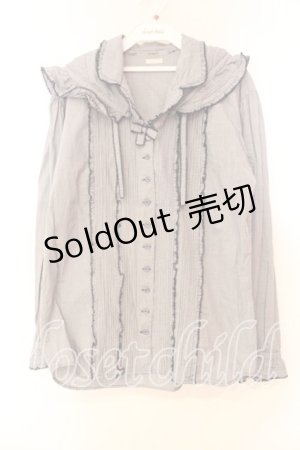 画像: KETTY / ギンガムチェックフードブラウス  ネイビー O-25-12-17-015-EL-BL-IG-OS