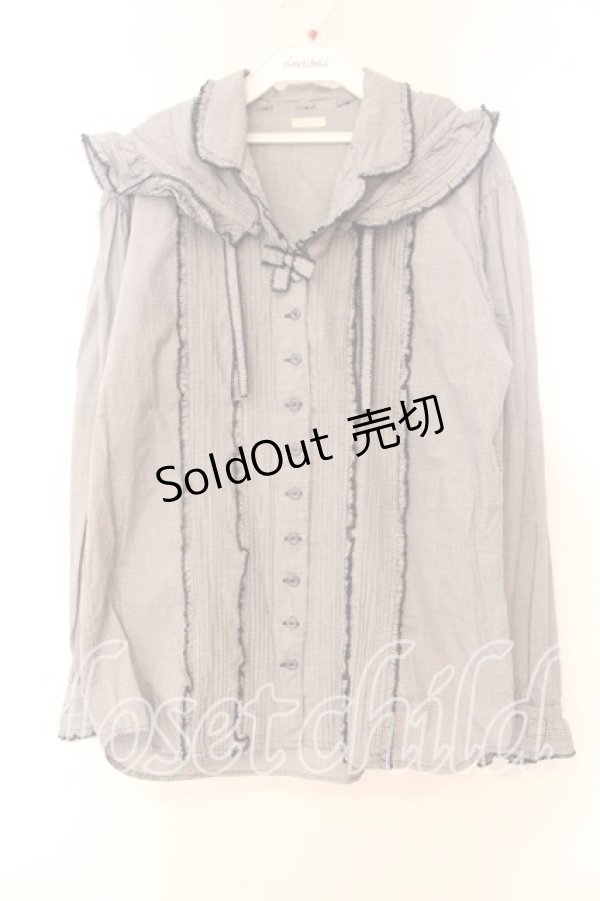 画像1: KETTY / ギンガムチェックフードブラウス  ネイビー O-25-12-17-015-EL-BL-IG-OS (1)