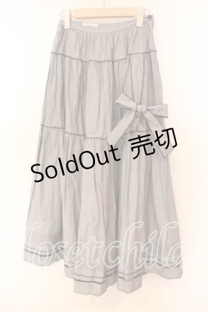 画像: pa.se.ri. / 裾タックギンガムスカート  ネイビー O-25-12-17-017-LO-SK-IG-OS