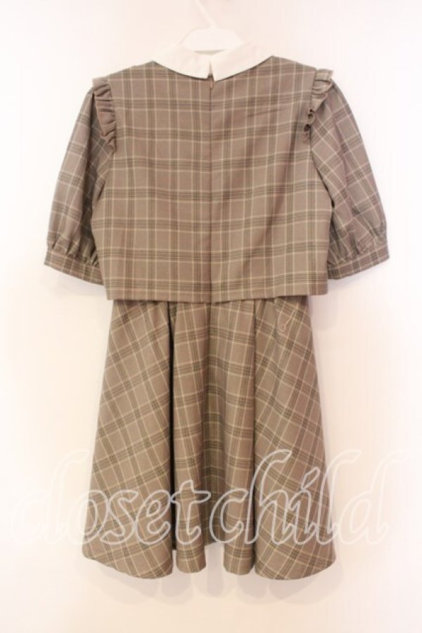 画像3: Rojita / 配色チェックカラーワンピース  ブラウン O-25-12-17-002-LO-OP-IG-OS (3)