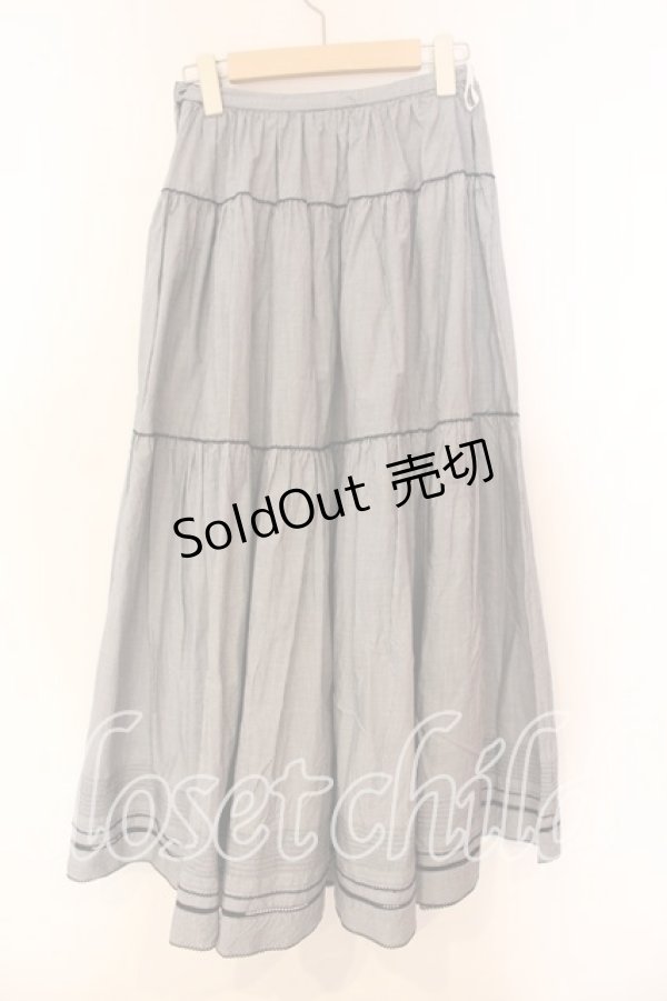 画像3: pa.se.ri. / 裾タックギンガムスカート  ネイビー O-25-12-17-017-LO-SK-IG-OS (3)