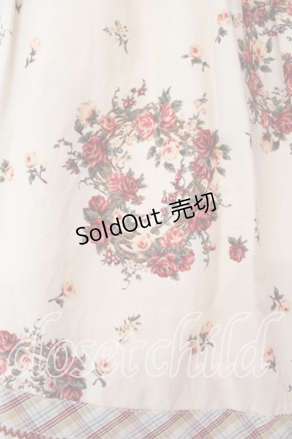 画像3: KETTY / フラワーリースプリントスカート  アイボリー×アカ O-25-12-17-019-EL-SK-IG-OS (3)