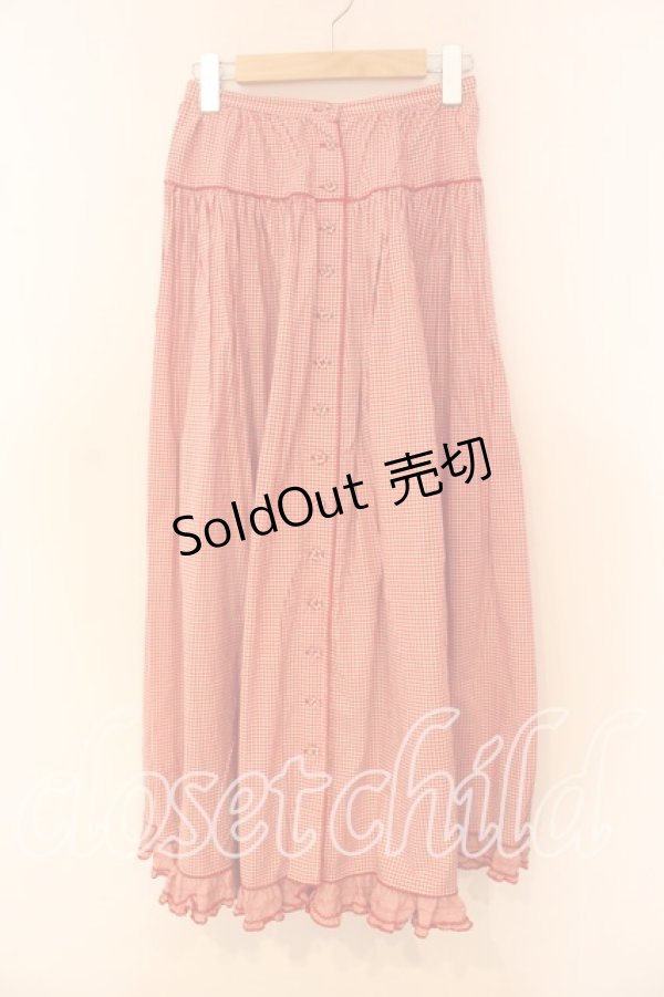 画像1: WONDERFUL WORLD / ギンガムチェック裾フリルスカート  アカ O-25-12-17-024-LO-SK-IG-OS (1)
