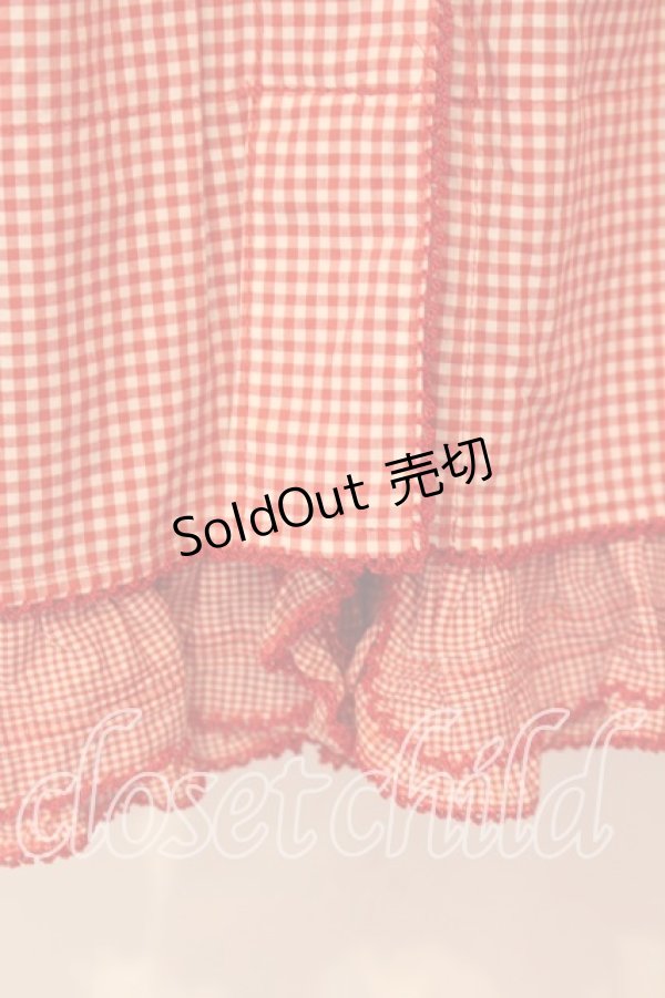 画像2: WONDERFUL WORLD / ギンガムチェック裾フリルスカート  アカ O-25-12-17-024-LO-SK-IG-OS (2)