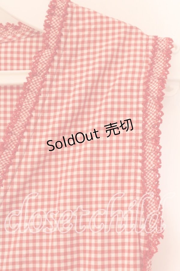 画像3: WONDERFUL WORLD / ギンガムチェックベスト  アカ O-25-12-17-025-LO-TO-IG-OS (3)