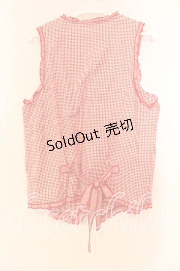 画像4: WONDERFUL WORLD / ギンガムチェックベスト  アカ O-25-12-17-025-LO-TO-IG-OS (4)