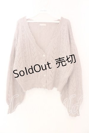 画像: axes femme / 透かし編みモヘアニットカーディガン  ピンク O-25-12-18-033-AX-TO-IG-OS