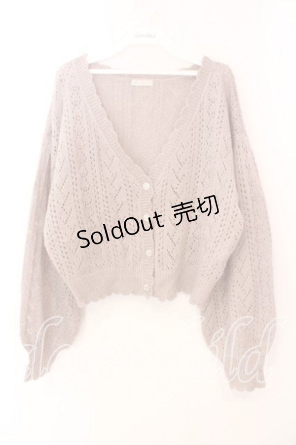 画像1: axes femme / 透かし編みモヘアニットカーディガン  ピンク O-25-12-18-033-AX-TO-IG-OS (1)