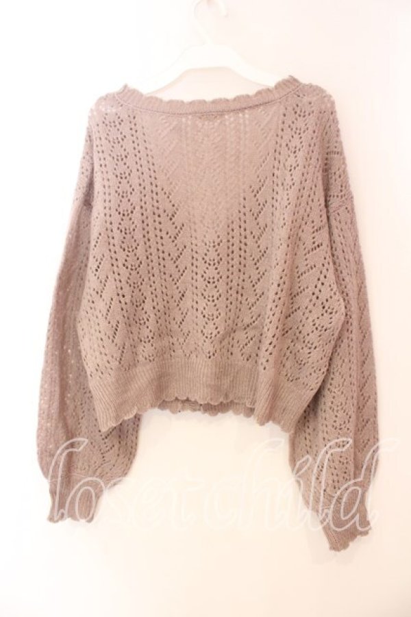 画像3: axes femme / 透かし編みモヘアニットカーディガン  ピンク O-25-12-18-033-AX-TO-IG-OS (3)