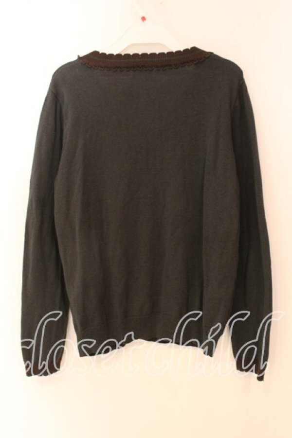 画像2: axes femme / アーガイルニット  グリーン O-25-12-18-042-AX-TO-IG-OS (2)