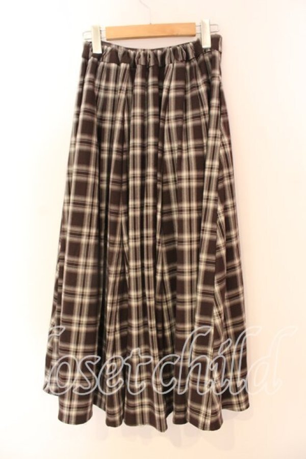 画像2: axes femme / アシメベルトチェック柄スカート Ｓ ブラウン O-25-12-18-043-AX-SK-IG-OS (2)
