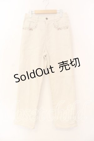 画像: axes femme / マリンｘバラ刺繍デニムパンツ Ｍ アイボリー O-25-12-18-044-AX-PA-IG-ZT503
