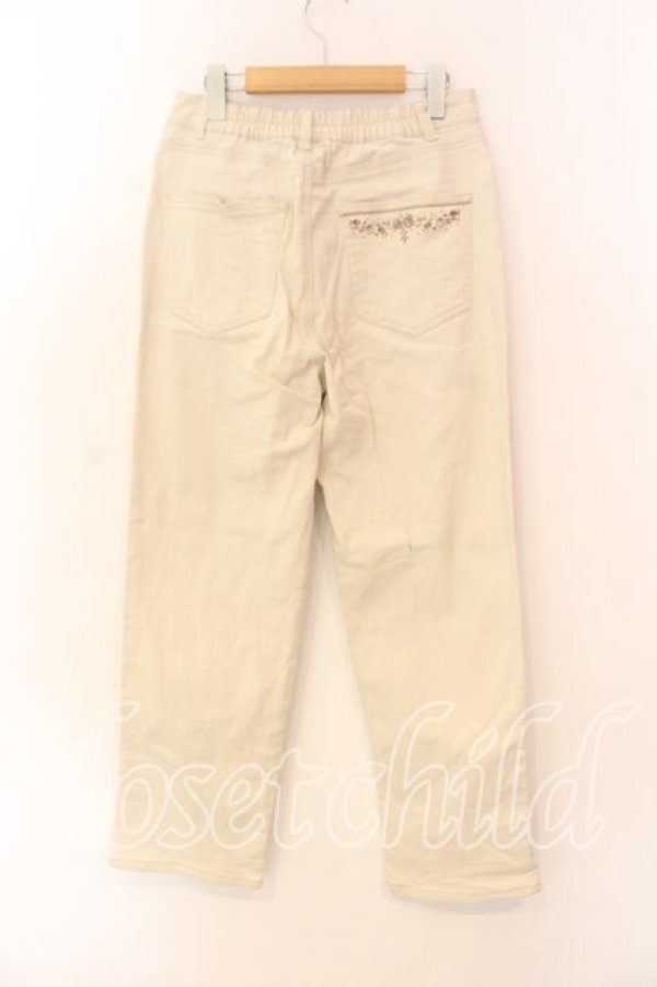 画像2: axes femme / マリンｘバラ刺繍デニムパンツ Ｍ アイボリー O-25-12-18-044-AX-PA-IG-OS (2)