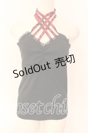 画像: Qutie Frash / クロスキャミ  ブラック×レッド O-25-12-18-049-QU-TO-IG-OS