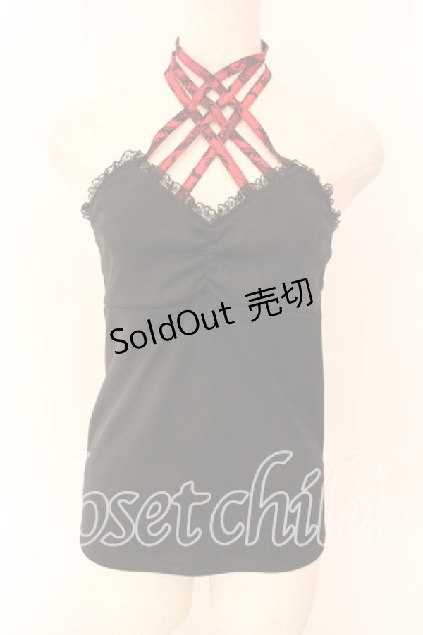 画像1: Qutie Frash / クロスキャミ  ブラック×レッド O-25-12-18-049-QU-TO-IG-OS (1)