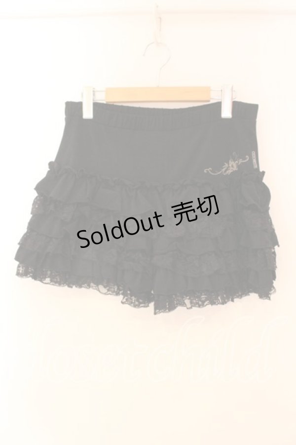 画像1: Ozz oneste / 刺繍入りペチパンツ  ブラック O-25-12-18-050-OO-PA-IG-OS (1)