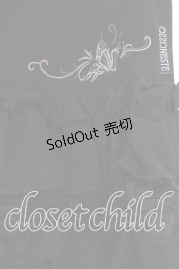 画像2: Ozz oneste / 刺繍入りペチパンツ  ブラック O-25-12-18-050-OO-PA-IG-OS (2)