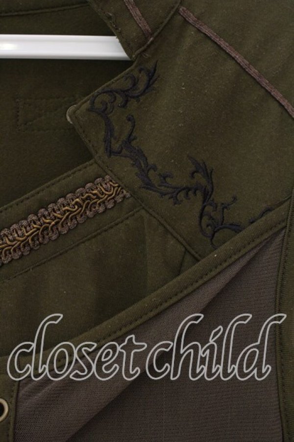 画像2: Ozz Croce / セパレートスリーブレースアップカットソー  カーキグリーン O-25-12-18-052-OO-TO-IG-OS (2)