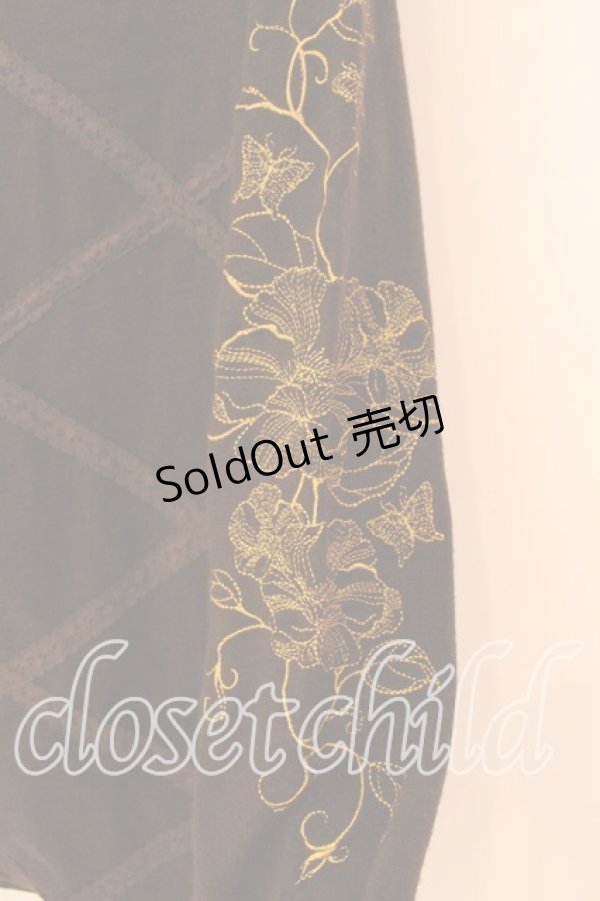 画像2: Ozz On / レース格子ギャザーニット  ブラウン O-25-12-18-053-OO-TO-IG-OS (2)