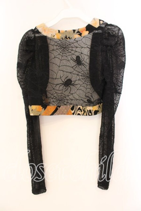 画像3: Qutie Frash / ちりめんボレロ  ブラック×オレンジ O-25-12-18-057-QU-TO-IG-OS (3)