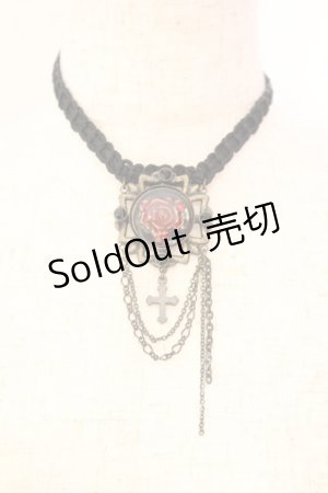 画像: Ozz Croce / ローズチェーンチョーカー  ブラック×アンティーク×レッド O-25-12-18-060-OO-AC-IG-OS