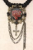 画像2: Ozz Croce / ローズチェーンチョーカー  ブラック×アンティーク×レッド O-25-12-18-060-OO-AC-IG-OS (2)