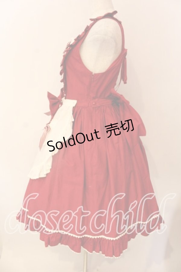 画像4: BABY,THE STARS SHINE BRIGHT / ショコラストライプジャンパースカート  アカ×オフシロ O-25-12-18-005-BA-OP-IG-OS (4)