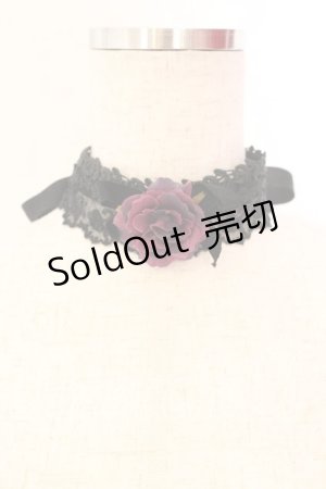 画像: ATELIER PIERROT / ローズチョーカー  チュールレースタイプ ブラック×パープル O-25-12-18-064-EL-AC-IG-OS