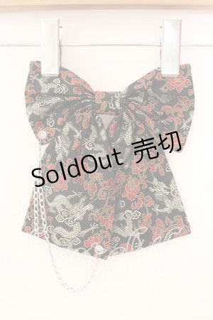 画像: MAD / リボンブローチ  ジャガードブラック O-25-12-18-065-PU-AC-IG-OS