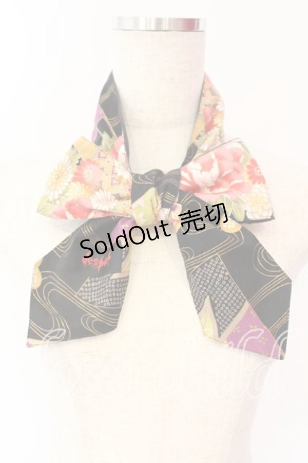 画像1: Despair / ネクタイ  ブラック×和柄 O-25-12-18-066-GO-ZA-IG-OS (1)