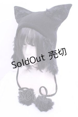 画像: HELL CAT PUNKS / 猫耳ビーニーキャップ  ブラック O-25-12-18-1040-PU-AC-IG-OS