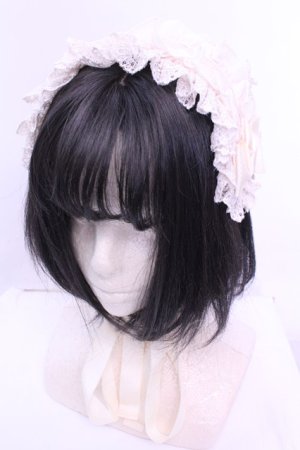 画像: ATELIER PIERROT / レースフリルヘッドドレス  アイボリー O-25-12-18-1041-EL-AC-YM-OS